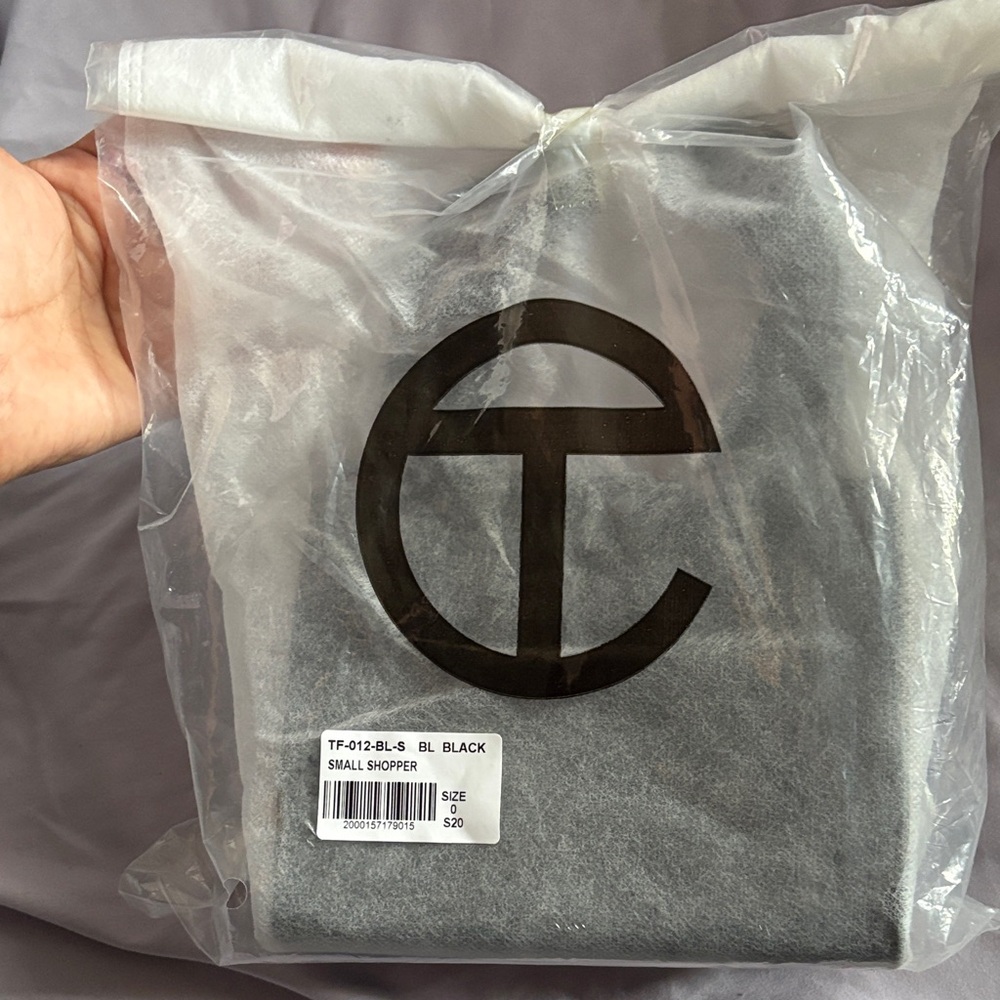 Telfar Black and Gray Small Shopper Bag